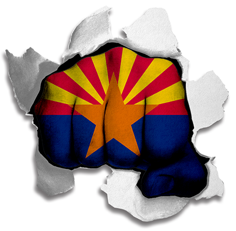 Fist Arizona State Flag Logo iron on paper